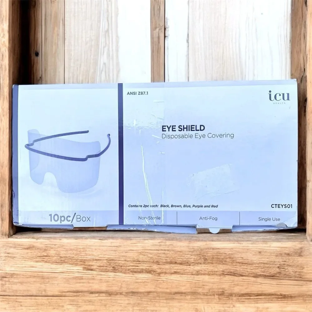 NIB New ICU Eye Shield Disposable Eye Covering/Safety 8 Total Anti Fog